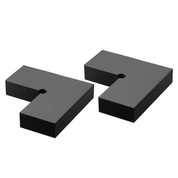 KFFKFF 2-Pack Corner Connectors for Handrail, Stair Railing Extension Accessories, Durable POM Fittings for Rectangular Cable Railings, Outdoor Deck Cable Rail System, Matte Black, HT-05