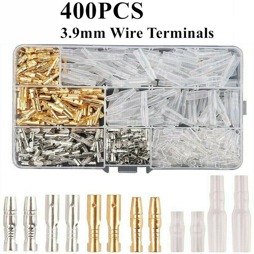 100 SET MOTORCYCLE WIRING HARNESS LOOM BULLET CONNECTORS BRASS 3.9MM ELECTRICAL 