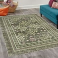 thumbnail image 2 of Leaves Area Rug with Non-Slip Backing, Vintage Art Watercolor Branches and Flowers on Charcoal Grey Background, Quality Carpet for Bedroom and Dorm Room, 4' X 5.7', Sage Green, by Ambesonne, 2 of 6