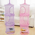 thumbnail image 3 of 3 Shelf Hanging Storage Net Kids Toy Organizer Bag Bedroom Wall Door Closet, 3 of 8