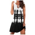 thumbnail image 2 of Cyber&Monday Deals Usmixi Women Formal Dresses-Women Tunic Dresses Summer Beach Sunflower Print Sleeveless Tank Mini Dress Casual Hollowed Crewneck Tight Waist Dress Black XXL, 2 of 6