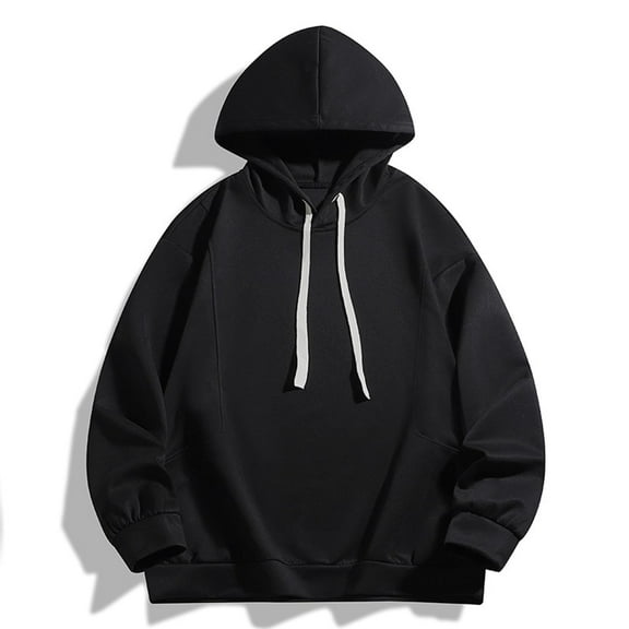 M-4X Plus Size Hoodies for Men Pullover Long Sleeve Big & Tall Sweatshirts Mens Casual Solid Color Comfort Loungewear Athletic Workout Hooded Tops
