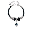thumbnail image 2 of Delight Jewelry Silvertone Wide Hot Blue Cheetah Print Band Spinner Lil Sister Celtic Knot Leather Bead Bracelet, 7"+2" Extender, 2 of 4