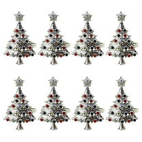 Christmas Tree Napkin Rings Set of 8,for Wedding, Thanksgiving Day, Family Gatherings, Birthday Party (Silver)
