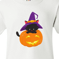 thumbnail image 4 of Inktastic Black Cat, Pumpkin, Cat With Witch Hat, Halloween Youth T-Shirt, 4 of 5