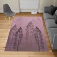 thumbnail image 2 of Country Turkish Area Rug, Pine Trees in the Forest on Foggy Seem Ombre Backdrop Wildlife Adventure Art, Soft Carpet for Living Room Decor, 4' X 5.7', Pale Lilac, by Ambesonne, 2 of 4