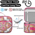 thumbnail image 4 of Boho Folk Insulated Tote Geometric Mandala Lightweight Compact with Front Pocket, 4 of 6