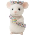 thumbnail image 2 of Needle Felted Mouse, 5.5" Handmade  Easter Felt Mouse Ornament- Wool Felt Mouse with Easter Egg, Cute Spring Animal Ornament for Tiered Tray, Tabletop Decor, Easter Basket Filler & Gift, 2 of 9