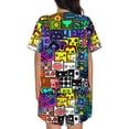 thumbnail image 3 of Lsque Geometry Dash Women's Short-Sleeved Pajama Set - 2 Piece Soft and Lightweight Sleepwear Set-4X-Large, 3 of 9