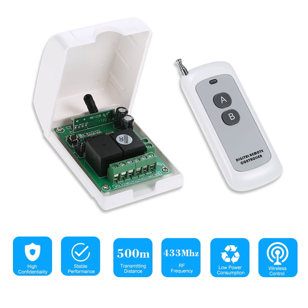 Details about   12V 2 Channel 433MHz Wireless RF Remote Controller Control Switch Transmitter 