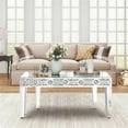 thumbnail image 3 of Silver Mirrored Coffee Table, Rectangle Living Room Tables with Crystal Inlay, Unique Modern Mirror Coffee Table Mirrored Furniture for Living Room, Office, 3 of 6