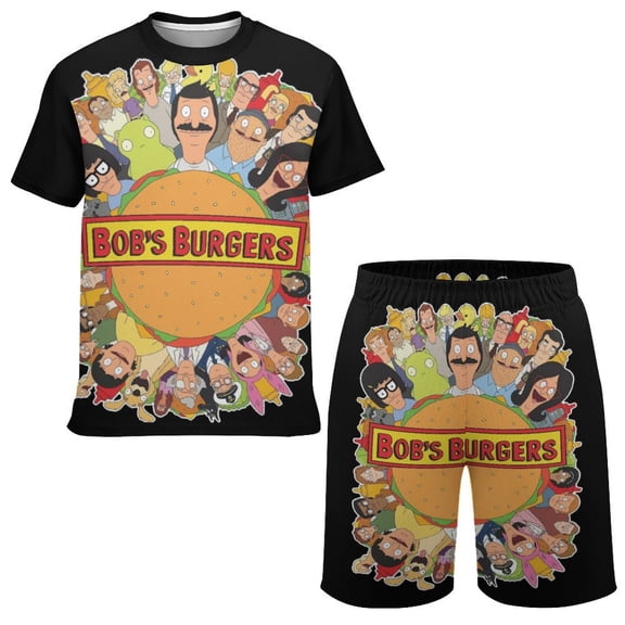 Kids Bob's Burgers (7) T Shirt Set Graphic Short Set Summer Outfit Set for Boys Girls