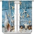 thumbnail image 2 of Marine Life Blackout Curtains Watercolor Water Grass Shell Print Curtains for Living Room Bedroom Privacy Curtains 42x54 Inches, 2 of 6