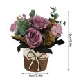 thumbnail image 3 of Lote mínimo de 12 macetas Rosa de té de otoño Rosa de eucalipto lazo de copo de nieve cesta de flores de paja flor artificial bonsái pequeño rojo oscuro ANGGREK  Otros, 3 of 8