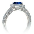 thumbnail image 3 of 1.5 Carat Round Vintage Moraganite and Diamond Halo Wedding Ring on 10k White Gold, 3 of 4
