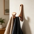 thumbnail image 4 of Wall Mount Towel Hooks, Brushed Nickel Metal Hangers, 3.4x1.8 Inch Heavy-Duty Hooks, Multifunctional Holders for Towels, Robe, Loofah in Kitchen and Bathroom,Coffee, 4 of 8