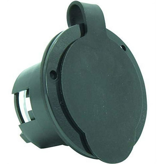 Journeyman-Pro 2715, NEMA L14-30 Flanged Inlet Generator Plug, 30A 125/250 Volt, Locking Receptacle Socket, Black Industrial Grade, Grounding Welding Use 7500 Watts