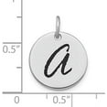 thumbnail image 2 of 14kw White Gold Polished Black Enamel Letter A Initial Disk Charm - 15.24mm, 2 of 4