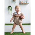 thumbnail image 6 of Cenuakty Baby Girl Football Romper Adorable Striped Short Bubble Sleeve Doll Collar Summer Jumpsuit for Casual Daily Wear, 6 of 9