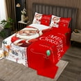 YST Merry Christmas Quilt Set Twin Size Santa Claus Xmas Decor Coverlet