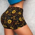 thumbnail image 3 of Picia Sunflowers Leaves Printed Workout Shorts for Women Seamless Scrunch Butt Lifting High Waisted Yoga Gym Booty Running Moisture-wicking Short Pants-Small, 3 of 9
