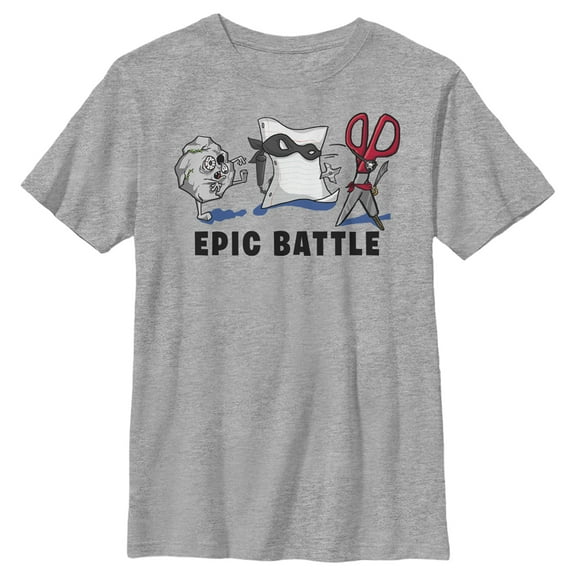 Boys' Husky Lost Gods Epic Rock Paper Scissor Battle Graphic Tee Athletic Heather X Large