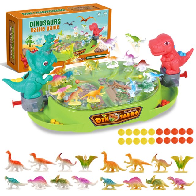 Muyoka Juguetes de dinosaurios para 2 jugadores Juegos de mesa de dinosaurios Juguetes Desarrollar reconocimiento Disparos Batalla Juego de mesa Entre padres e hijos Juegos de disparos de dinosaurios Muyoka Hogar