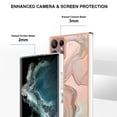 thumbnail image 6 of Designed for Samsung Galaxy S24 Ultra Marble Case, Ultra Thin Girls Women Plating Marble Designed Flexible Soft TPU IMD Marble Protective Case Cover for Samsung Galaxy S24 Ultra - Rosegold, 6 of 8