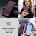 thumbnail image 3 of Funda Tipo Cartera de Cuero Sintético para Samsung Galaxy A57 Bloqueo RFID, con Ranuras para Tarjetas y Bolsillo para Efectivo, Cierre Magnético Fuerte Morado, 3 of 6