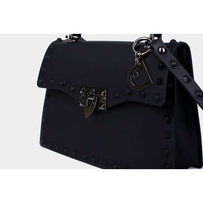 Dasti Brand Female Studded Handbag Crossbody Jelly Purse for Women Medium Black, Women's