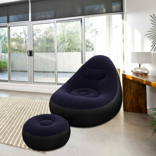 Xihbxyly Sofá Inflable, Portátil, Plegable, con Respaldo Cómodo y Reposabrazos, Inflado y Desinflado Rápido, Ideal para Picnics Al Aire Libre, Ideal para Relajarse y Disfrutar Del Tiempo Libre.