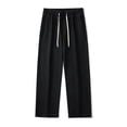 thumbnail image 4 of Baggy Jeans for Men Trendy Elastic Waist Drawstring Wide Leg Pants Outdoor Lightweight Comfy Casual Jeans Streetwear Black 5XL, 4 of 6