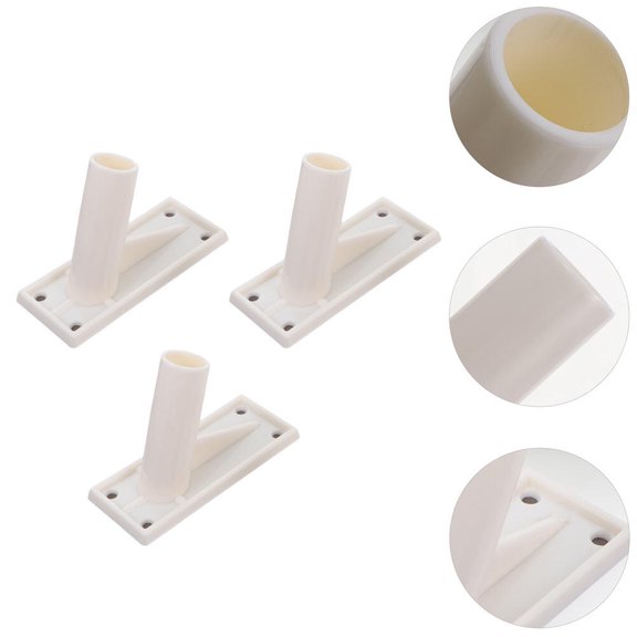 PTOOTP 3-Pack White Flag Pole Holders Self Adhesive Wall Mount Base for Garden Yard Roof and Truck Use