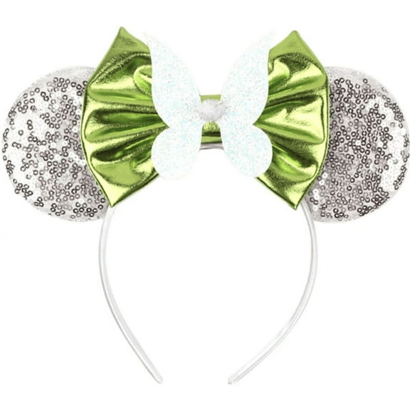 Tinkerbell Inspired Minnie Ears Headband, Tinkerbell Minnie Ears, Green Ears, Peter Pan Minnie Ears