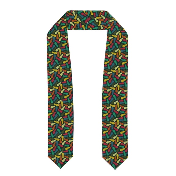 Fuzoiu Pineapple Fruit Colorful Print Graduation Sash,Graduation Stole,Unisex Adult Graduation Stole Shawl 91" Long,for Academic Commencements Shawl-Flattened