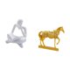 thumbnail image 5 of Figura de lector abstracto, estatua de caballo, figura humana, decoración de resina, artesanía minimalista, adecuada para bodas, aniversarios, estante, 5 of 8