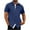 Navy, variant on Men's Casual Button Down Shirt Short Sleeve Beach Shirt Summer Business Shirts Slim Fit Holiday Shirts