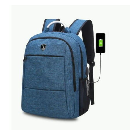 3 Colors Men's Travel Shoulder Backpack & Laptop Bag USB Charger School Outdoor Bags With Large