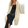 thumbnail image 3 of Lapel Womens Open Front Oversized Chunky Fuzzy Sweater Coats Long Cardigan, 3 of 6
