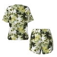 thumbnail image 6 of Wukai Hawaii Palms Women's Pajama Set,Short-Sleeve Top and Shorts with Elastic Waistband and Pockets for Loungewear, Yoga, and Casual Wear-, 6 of 8