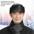 thumbnail image 3 of Yirtree Winter for Men Outdoor Hat Adjustable Warm Sport Golf Baseball Cap Hats Dad Caps Earflaps Windproof Foldable Earflaps Thicken Ear Soft Wide Brim Plush Winter Hat, 3 of 8