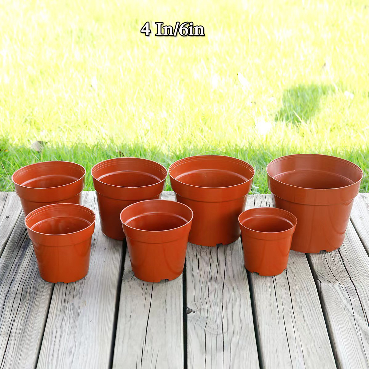 JERIA 100-Pack 6 Inch Plastic Plant Nursery Pots With 100 Free Plant Labels