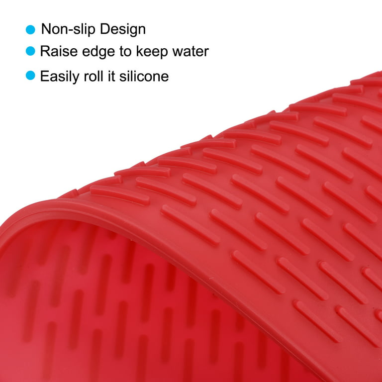 Unique Bargains Dish Drying Mat Silicone Drain Pad Heat Resistant