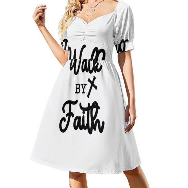 Verso cristiano Walk by Faith Vestido de manga corta para mujer 2025 Vestidos de fiesta ropa mujer verano 2025