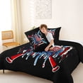 thumbnail image 4 of Erosebridal Black USA Flag Baseball Queen Comforter Set, Drip Sport Bedding Comforter Set for Men and Boys, Black Reversible 3pcs, 1 Comforter and 2 Pillowcases, 4 of 6