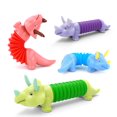 thumbnail image 1 of OUSITAID Dinosaur Telescopic Tube Toy Free Transformation Fun Battery Operated Lighting Stress Relief Kids Dino Animal Pipe Fidget Toy Children Gift, 1 of 11