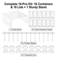 thumbnail image 2 of 16 Pcs Cake Push Pop Containers Set - Clear Push-Up Cake Shooters with Lids & 4mm Heavy-Duty Acrylic Display Stand - Food-Grade Reusable Dessert Holders for Birthday, Wedding & Party, 2 of 7