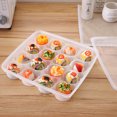 thumbnail image 4 of Organizador de refrigerador con tapa para conservar pasteles Caja de almacenamiento de 16 compartimentos para sushi y albóndigas, 4 of 8