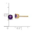 thumbnail image 2 of 14k Yellow Gold Post 5mm Amethyst Earrings 5x5mm Wide Stud Earring for Women - .80 cwt, 2 of 2