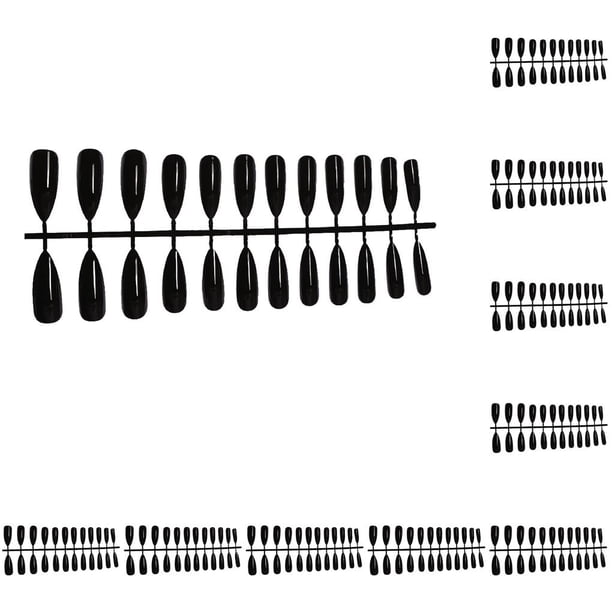 Qarigey 1 Juego de uñas postizas resistentes al desgaste, mano de obra fina de moda, accesorios falsos distintivos de nuevo estilo, SM17-B SM17-B Negro 10Conjunto